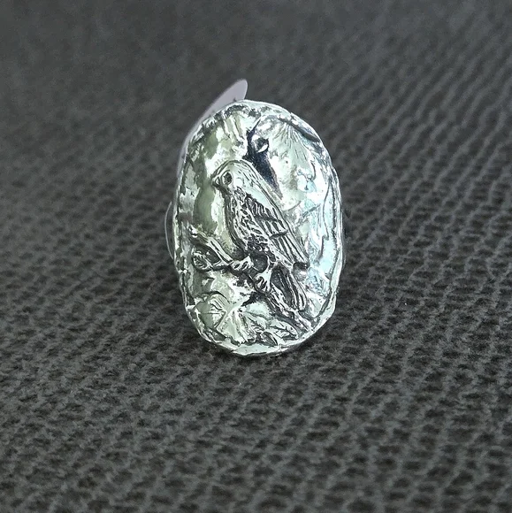 Noa Zuman Sterling Silver🤍 Embossed Bird🐦 Ring💍 - Picture 10 of 16